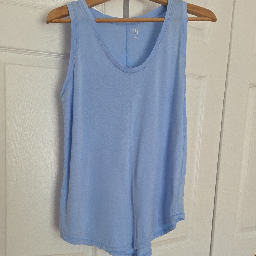 GAP Blue Relaxed Tie Front Tank Top